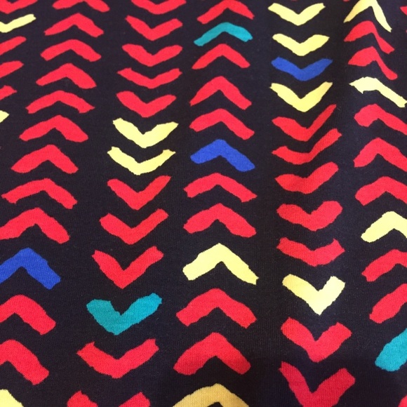 Lularoe Maxi Skirt Arrow Print medium red black green yellow - Picture 2 of 5